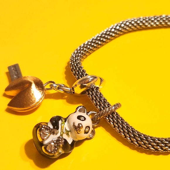 Brighton Jewelry - Brighton enamel and silver panda charm,lucky fortune cookie charm, and bracelet